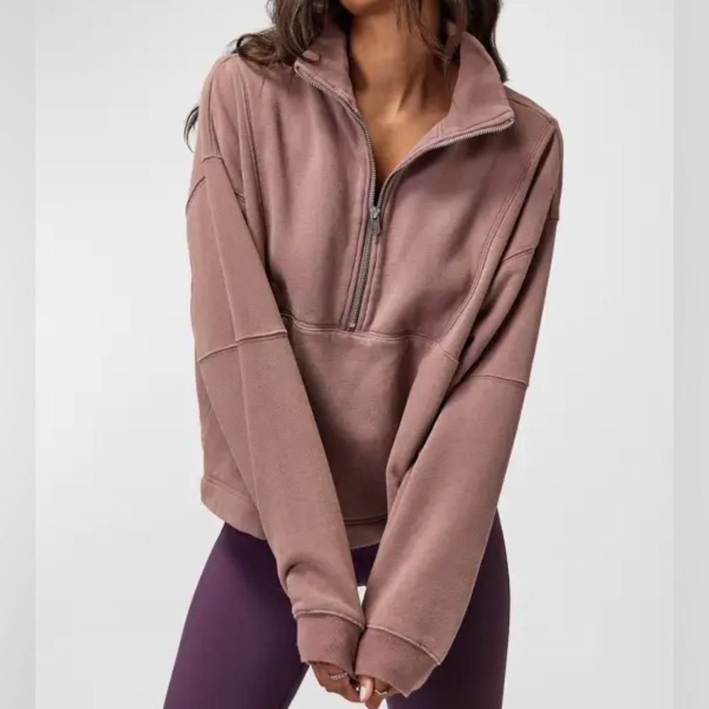 Spiritual Gangster Half-zip Cropped Sweatshirt
